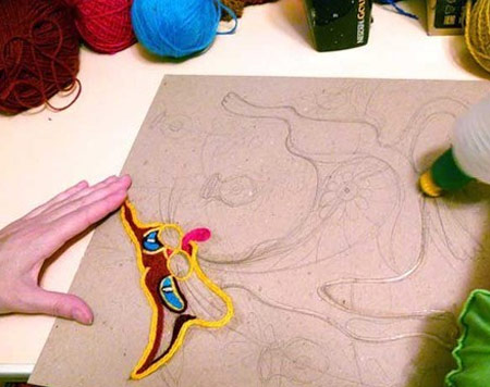 نحوه ساخت تابلو با کاموا, درست کردن تابلو با کاموا نحوه ساخت تابلو با کاموا, درست کردن تابلو با کاموا