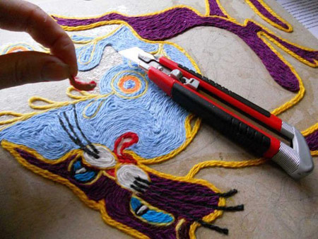 نحوه ساخت تابلو با کاموا, درست کردن تابلو با کاموا نحوه ساخت تابلو با کاموا, درست کردن تابلو با کاموا