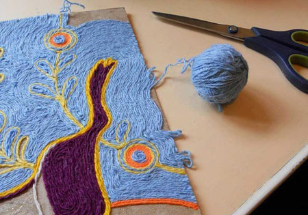 نحوه ساخت تابلو با کاموا, درست کردن تابلو با کاموا نحوه ساخت تابلو با کاموا, درست کردن تابلو با کاموا