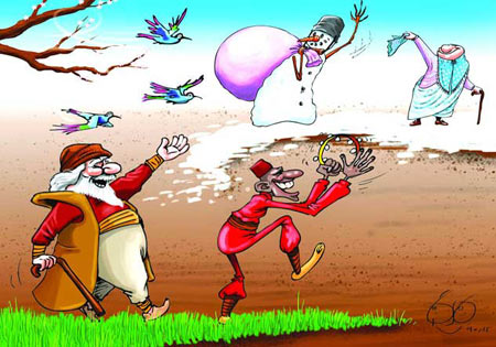 عکس هایی از کاریکاتورهای خنده دار عید نوروز
