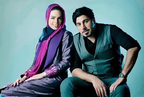 احسان خواجه امیری و همسرش 