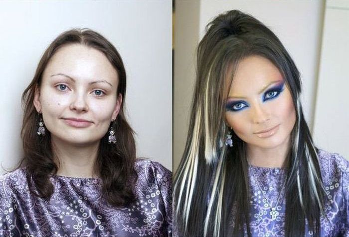 تصاویر باور نکردنی از دخترها قبل و بعد از آرایش
