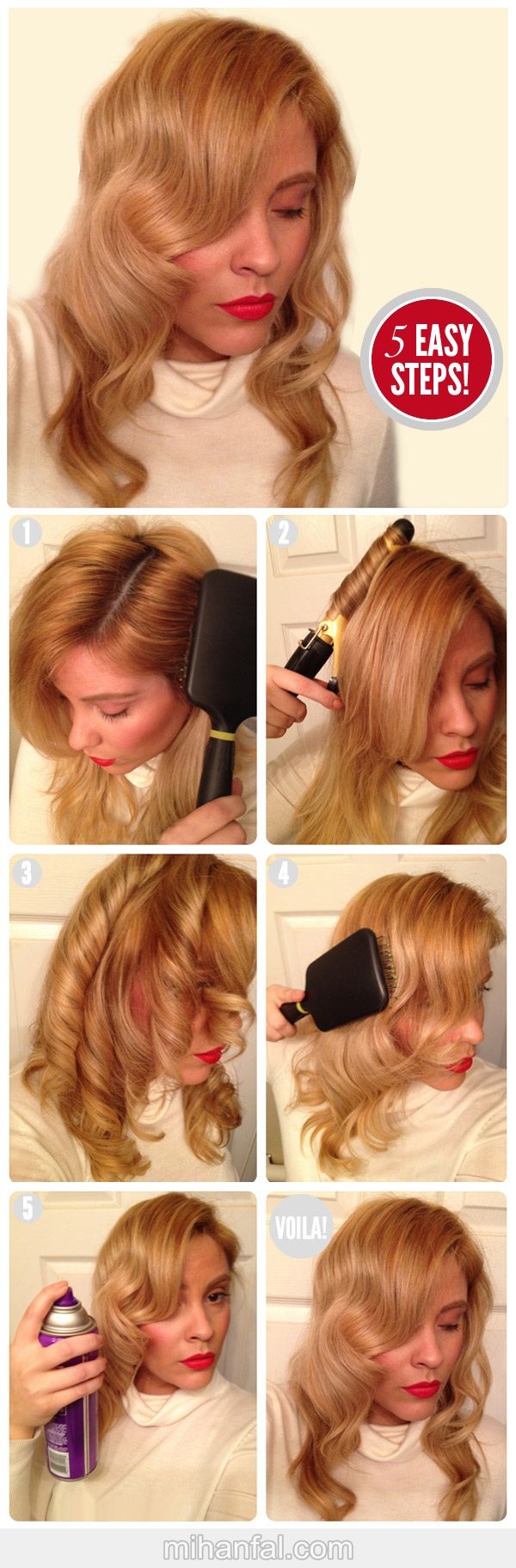 آموزش تصویری درست کردن مو به سبک هالیوودی