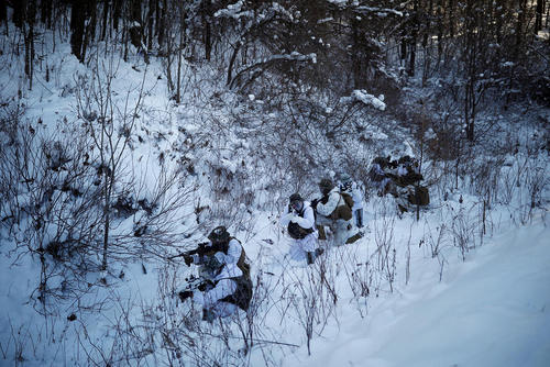 رزمایش مشترک زمستانه تفنگداران دریایی آمریکا و نیروهای نظامی کره جنوبی