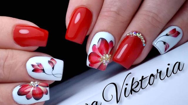مدل های زیبای طراحی ناخن با لاک قرمز و مشکی