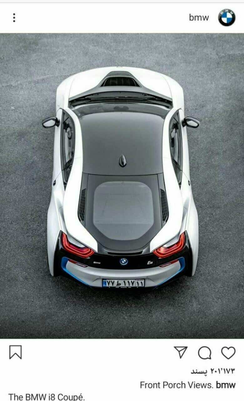 تصویر خودروی BMW i8 با پلاک ایران در صفحه اینستاگرام BMW